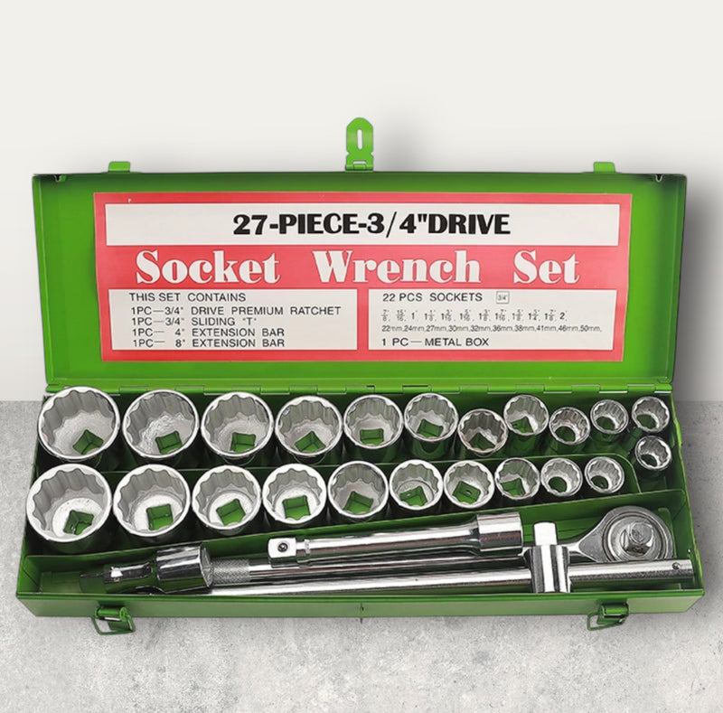 27pcs 3/4in Socket Set Heavy duty