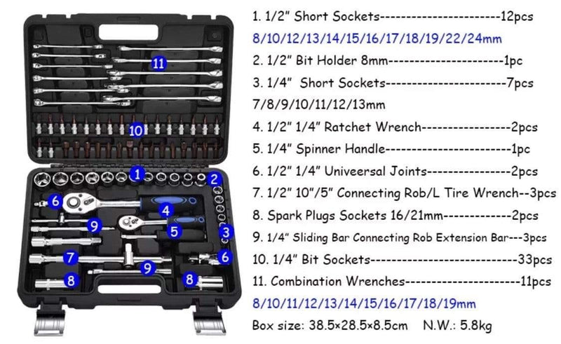 Socket and spanner set-Justrightdeals